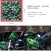 imageEXTREE Luxury Satin Head Scarf 35x35  Silklike Wrap for Women Versatile ShawlSun CoverWrapping Premium Gift for HerGreen Flowers on Black Background