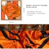 imageEXTREE Luxury Satin Head Scarf 35x35  Silklike Wrap for Women Versatile ShawlSun CoverWrapping Premium Gift for HerRomantic Big Orange Flowers