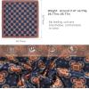 imageEXTREE Luxury Satin Head Scarf 35x35  Silklike Wrap for Women Versatile ShawlSun CoverWrapping Premium Gift for HerDot Circle Grid Blue