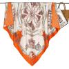 imageEXTREE Luxury Satin Head Scarf 35x35  Silklike Wrap for Women Versatile ShawlSun CoverWrapping Premium Gift for HerFashionable Carriage Orange