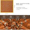 imageEXTREE Luxury Satin Head Scarf 35x35  Silklike Wrap for Women Versatile ShawlSun CoverWrapping Premium Gift for HerPony Orange With Yellow Edges