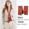 imageEXTREE Satin Scarf 100 Mulberry Silk Printed Head Wrap Hair Band 59quotquot x 57quotquotMaritime Era Orange Red