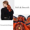 imageEXTREE Satin Scarf 100 Mulberry Silk Printed Head Wrap Hair Band 59quotquot x 57quotquotMaritime Era Orange Red