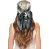 imageEXTREE 100 Pure Mulberry Silk Scarf Fashion Hair for Women Scarf Lightweight Square Neckerchief 275 275 inchesLeopard Tassel Dark Green