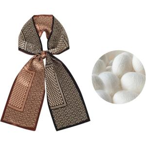 imageEXTREE Satin Scarf 100 Mulberry Silk Printed Head Wrap Hair Band 59quotquot x 57quotquotColorful Palace Layout