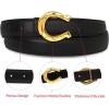 imageEXTREE Gold Buckle Belts for Women Fashion Waist Band Elegant Ladies Belt Gift for WomenIdeal for Dresses JeansGold Horseshoe Buckle