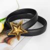 imageEXTREE Gold Buckle Belts for Women Fashion Waist Band Elegant Ladies Belt Gift for WomenIdeal for Dresses JeansGold Star Black Belt