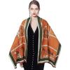 imageEXTREE Scarfs for Women Pashmina Silky Shawl Wrap for Evening Dressing Blanket Open Front Poncho CapeAaaorange