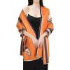 imageEXTREE Scarfs for Women Pashmina Silky Shawl Wrap for Evening Dressing Blanket Open Front Poncho CapeAaborange