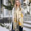 imageEXTREE Scarfs for Women Pashmina Silky Shawl Wrap for Evening Dressing Blanket Open Front Poncho CapeAaiyellowgreyhorse
