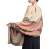 imageEXTREE Scarfs for Women Pashmina Silky Shawl Wrap for Evening Dressing Blanket Open Front Poncho CapeAajpink