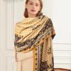imageEXTREE Scarfs for Women Pashmina Silky Shawl Wrap for Evening Dressing Blanket Open Front Poncho CapeAasorange