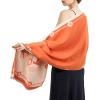 imageEXTREE Scarfs for Women Pashmina Silky Shawl Wrap for Evening Dressing Blanket Open Front Poncho CapeAaxorange