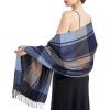 imageEXTREE Scarfs for Women Pashmina Silky Shawl Wrap for Evening Dressing Blanket Open Front Poncho CapeAbbblack
