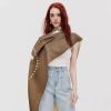 imageEXTREE Scarfs for Women Pashmina Silky Shawl Wrap for Evening Dressing Blanket Open Front Poncho CapeAblbrown