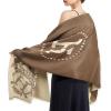imageEXTREE Scarfs for Women Pashmina Silky Shawl Wrap for Evening Dressing Blanket Open Front Poncho CapeAblbrown