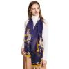 imageEXTREE Scarfs for Women Pashmina Silky Shawl Wrap for Evening Dressing Blanket Open Front Poncho CapeAcfblue