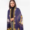 imageEXTREE Scarfs for Women Pashmina Silky Shawl Wrap for Evening Dressing Blanket Open Front Poncho CapeAcfblue
