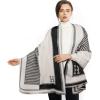 imageEXTREE Scarfs for Women Pashmina Silky Shawl Wrap for Evening Dressing Blanket Open Front Poncho CapeAcgwhite