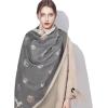 imageEXTREE Scarfs for Women Pashmina Silky Shawl Wrap for Evening Dressing Blanket Open Front Poncho CapeAchblue