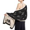 imageEXTREE Scarfs for Women Pashmina Silky Shawl Wrap for Evening Dressing Blanket Open Front Poncho CapeAciblack