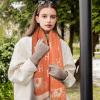 imageEXTREE Scarfs for Women Pashmina Silky Shawl Wrap for Evening Dressing Blanket Open Front Poncho CapeAckorange