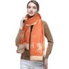 imageEXTREE Scarfs for Women Pashmina Silky Shawl Wrap for Evening Dressing Blanket Open Front Poncho CapeAckorange
