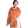 imageEXTREE Scarfs for Women Pashmina Silky Shawl Wrap for Evening Dressing Blanket Open Front Poncho CapeAckorange