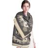 imageEXTREE Scarfs for Women Pashmina Silky Shawl Wrap for Evening Dressing Blanket Open Front Poncho CapeAclblack