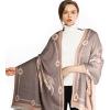 imageEXTREE Scarfs for Women Pashmina Silky Shawl Wrap for Evening Dressing Blanket Open Front Poncho CapeAcngrey