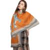 imageEXTREE Scarfs for Women Pashmina Silky Shawl Wrap for Evening Dressing Blanket Open Front Poncho CapeAdborange
