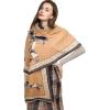 imageEXTREE Scarfs for Women Pashmina Silky Shawl Wrap for Evening Dressing Blanket Open Front Poncho CapeAddbrown