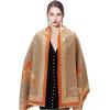 imageEXTREE Scarfs for Women Pashmina Silky Shawl Wrap for Evening Dressing Blanket Open Front Poncho CapeAdeorange