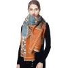 imageEXTREE Scarfs for Women Pashmina Silky Shawl Wrap for Evening Dressing Blanket Open Front Poncho CapeAdoorange