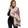 imageEXTREE Scarfs for Women Pashmina Silky Shawl Wrap for Evening Dressing Blanket Open Front Poncho CapeAdvwhite