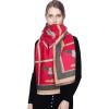 imageEXTREE Scarfs for Women Pashmina Silky Shawl Wrap for Evening Dressing Blanket Open Front Poncho CapeAeiorange