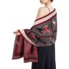 imageEXTREE Scarfs for Women Pashmina Silky Shawl Wrap for Evening Dressing Blanket Open Front Poncho CapeAemblack