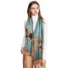 imageEXTREE Scarfs for Women Pashmina Silky Shawl Wrap for Evening Dressing Blanket Open Front Poncho CapeAeublue