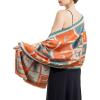 imageEXTREE Scarfs for Women Pashmina Silky Shawl Wrap for Evening Dressing Blanket Open Front Poncho CapeAfdorange