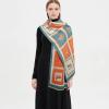 imageEXTREE Scarfs for Women Pashmina Silky Shawl Wrap for Evening Dressing Blanket Open Front Poncho CapeAfdorange