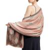 imageEXTREE Scarfs for Women Pashmina Silky Shawl Wrap for Evening Dressing Blanket Open Front Poncho CapeAfwpink