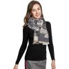 imageEXTREE Scarfs for Women Pashmina Silky Shawl Wrap for Evening Dressing Blanket Open Front Poncho CapeAgggreyforest