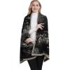 imageEXTREE Scarfs for Women Pashmina Silky Shawl Wrap for Evening Dressing Blanket Open Front Poncho CapeAghblackcastle