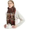 imageEXTREE Scarfs for Women Pashmina Silky Shawl Wrap for Evening Dressing Blanket Open Front Poncho CapeAgkbrownarrows