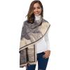 imageEXTREE Scarfs for Women Pashmina Silky Shawl Wrap for Evening Dressing Blanket Open Front Poncho CapeAgnkhakicoconut Palm