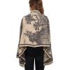 imageEXTREE Scarfs for Women Pashmina Silky Shawl Wrap for Evening Dressing Blanket Open Front Poncho CapeAgnkhakicoconut Palm