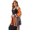 imageEXTREE Scarfs for Women Pashmina Silky Shawl Wrap for Evening Dressing Blanket Open Front Poncho CapeAgvblackorangehorse