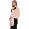 imageEXTREE Scarfs for Women Pashmina Silky Shawl Wrap for Evening Dressing Blanket Open Front Poncho CapeAgypinkorange