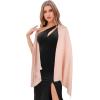 imageEXTREE Scarfs for Women Pashmina Silky Shawl Wrap for Evening Dressing Blanket Open Front Poncho CapeAgypinkorange
