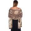 imageEXTREE Scarfs for Women Pashmina Silky Shawl Wrap for Evening Dressing Blanket Open Front Poncho CapeAhabrownflowers